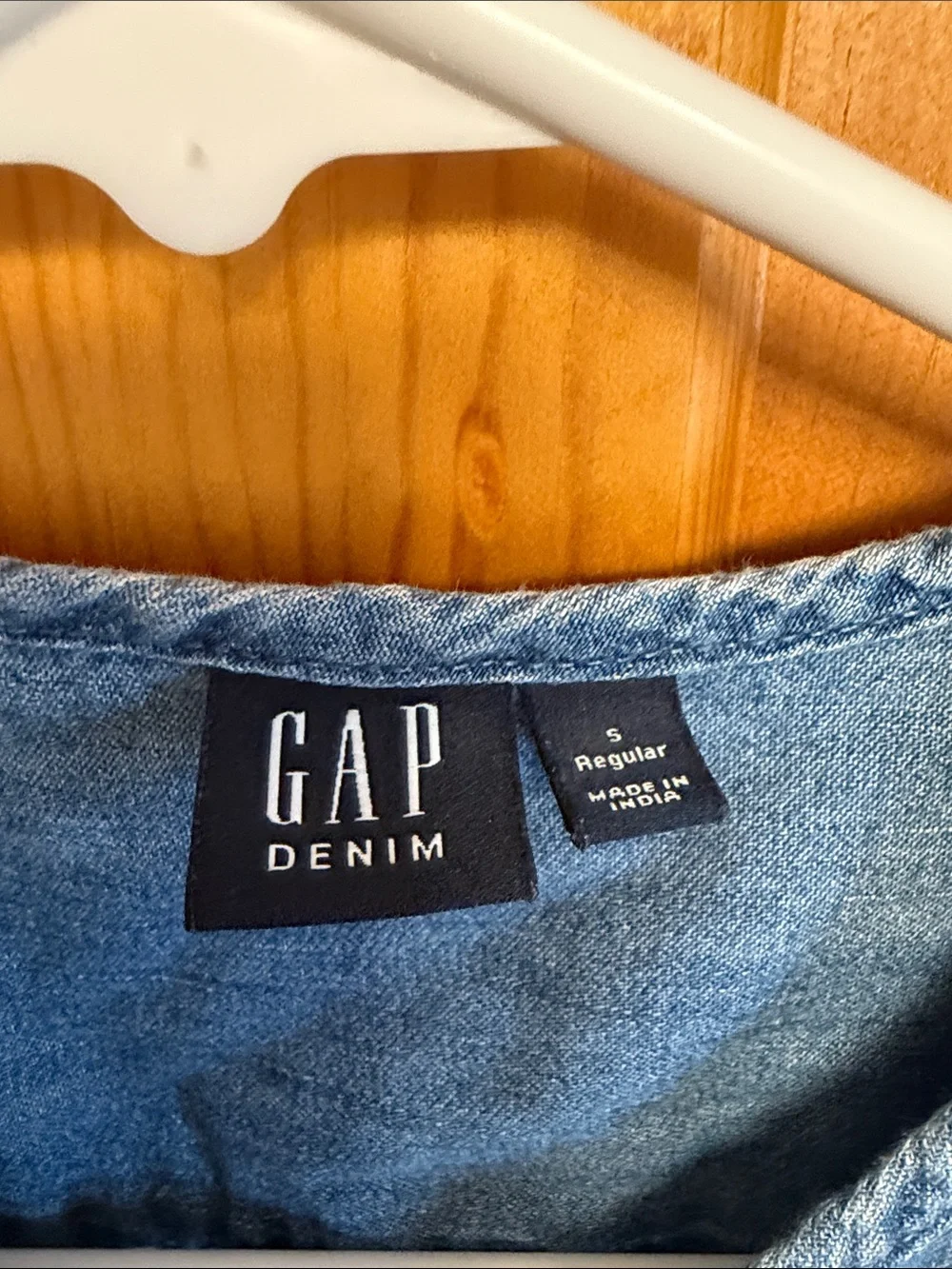 GAP Blue Denim Button-Front Jumpsuit